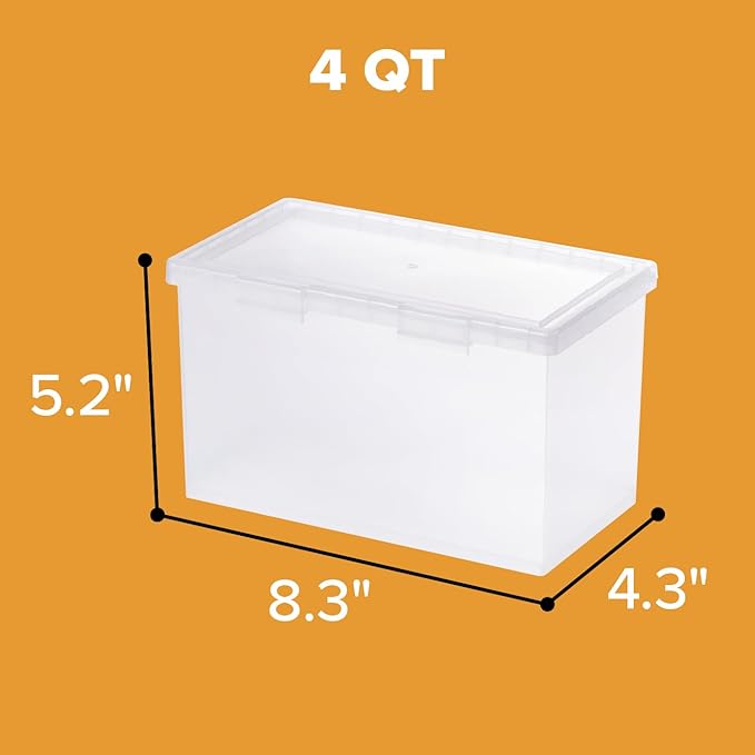 Bostitch Konnect Storage Containers with Lids, Organizer, Clear Plastic Box, Stackable Nesting Bins, Large, 2 Pack