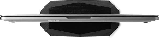 Oakywood Vertical Laptop Stand Wood - Adjustable Wooden Dock for Desk, Compatible with All MacBook Pro, MacBook Air, iPad, Handmade Black Stained Oak, Computer Stand, Laptop Holder