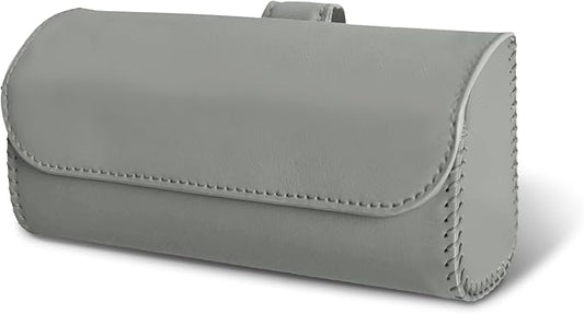 Sunglasses Holder for Car Sun Visor, Sunglass Organizer for Car, Magnetic Leather Eyeglasses Protective Storage Case, Waterproof Glasses Organizer Visor Accessories for Vehicles (Gray)