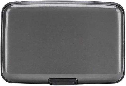 ELFISH RFID Blocking Credit Card Protector Aluminum ID Case Hard Shell Business Card Holders Metal Wallet for Men or Women（Gray