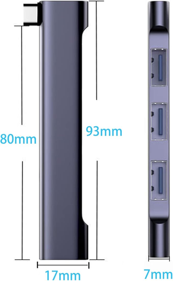 USB C Hub, 4-Port USB Splitter, USB Hub for Laptop with 1 USB 3.0 Port and 3 USB 2.0 Ports for MacBook Air/Pro, iPad Pro, PC and More Type C Device