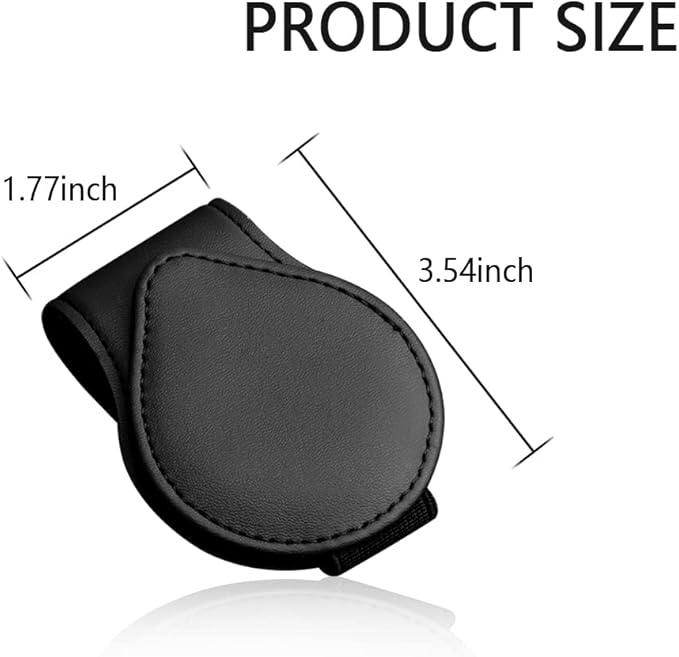 OFBAND Magnetic Sunglass Holder for Car Visor,PU Leather Car Sunglass Holder Organizes Glasses Tickets Cards & Keeps Car Tidy,Universal Car Accessories Interior (Black)