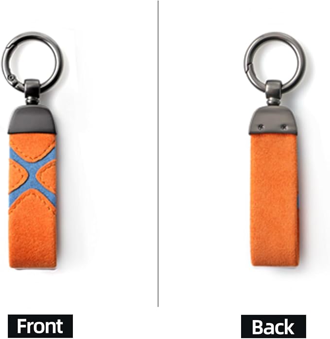 BETTERHUMZ Leather Suede Car Keychain,Key Chain Clip for Alcantara, Anti-Lost D-Ring for Men and Women Car Accessories