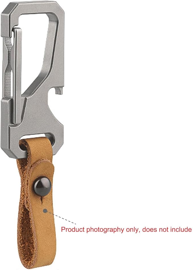Titanium Carabiner Keychain for Men, Heavy Duty Key Ring Clip with Bottle Opener, EDC Multitool Holder for Keys Belt