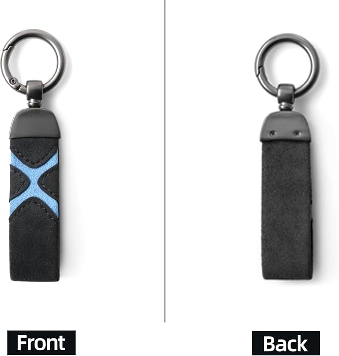 BETTERHUMZ Leather Suede Car Keychain,Key Chain Clip for Alcantara, Anti-Lost D-Ring for Men and Women Car Accessories