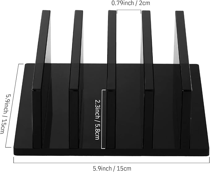 Frienda 1 Piece 4-Compartment Acrylic Vertical Laptop Stand, Can Accommodate with a Thickness of Less Than 2 cm, Fits Most Laptop (Black)