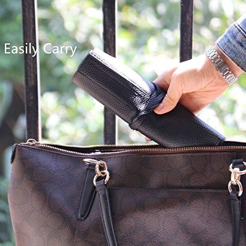 Bird&Fish Makeup Brush Case Travel, makeup brush case roll up,brush holder makeup,Holder Organizer Brushes Pouch Cosmetic Bag for Travel，Rolling Bag Storage Case PU Leather