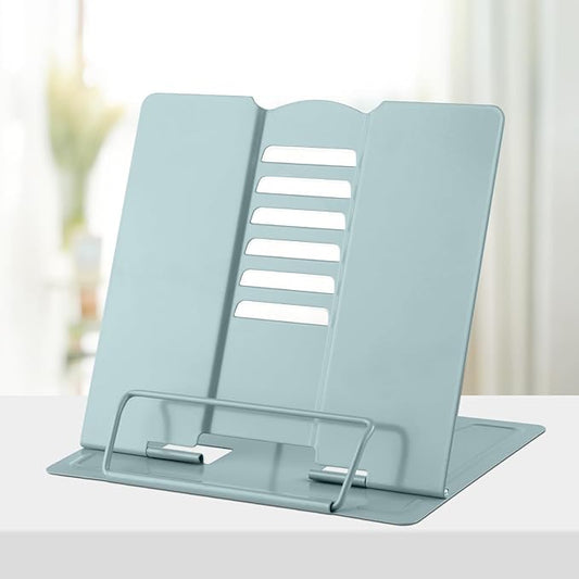 Honagu Metal Desk Book Holder, Hands Free Adjustable Cookbook & Document Holder, Portable Bookstand for Music Books, Textbooks, Recipes, Tablets & iPads (Olive Green)