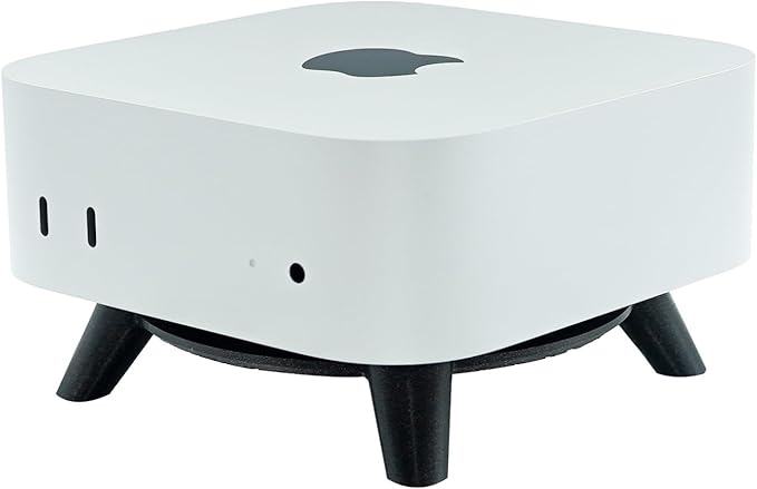 Stand for Mac Mini M4, MacMini M4 Mount, Computer Holder for Mac Mini M4/M4 Pro 2024, Simple Design, Non-Slip Pads, Easy Power Button Access, Horizontal Stand (Black)