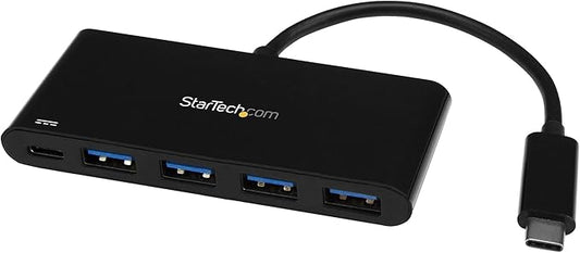 StarTech.com 4 Port USB C Hub with 4 USB Type-A Ports (USB 3.0 SuperSpeed) - 60W Power Delivery Passthrough Charging - USB 3.0 (5Gbps) Laptop Hub Adapter - MacBook, Dell (HB30C4AFPD)