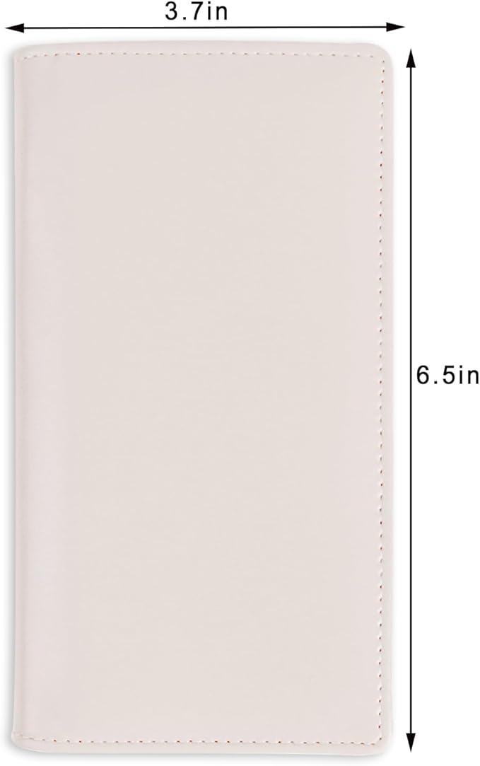 Sanlykate Leather Checkbook Cover for Men and Women, RFID Blocking Check Book Case Card Holder with Free Divider, Standard Register Duplicate Checks with pen inserts, Flesh