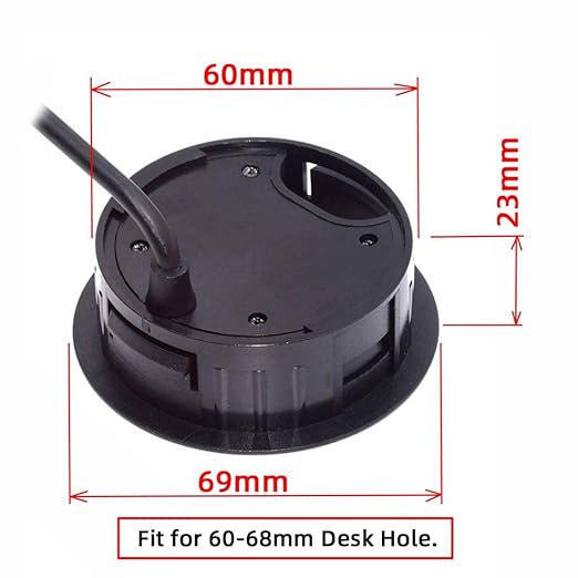 ChenYang USB 3.0 Flush Mount Desktop HUB,2 USB 3.0 Port/1 USB C Port HUB Grommet Hole 2.36"(60mm) with 3.5mm Audio Port