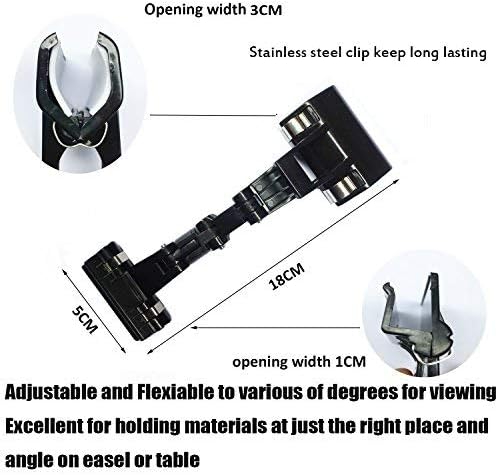 Adjustable Copy Holder Clip – Flexiable Docments Holder - Handy Artist Supplies Holder Canvas Clamp,Pack of 2 (Black)