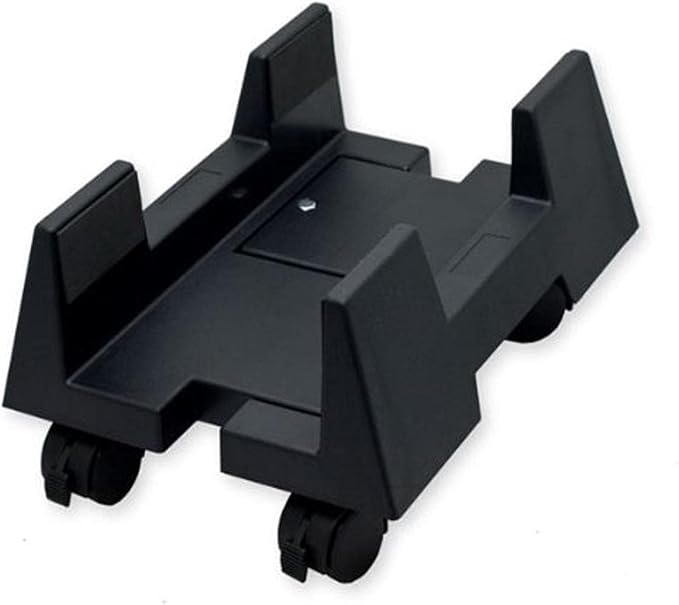 Mobile Desktop Tower Computer Floor Stand Rolling Caster Wheels with Support Walls and Adjustable Width from 6" to 10"