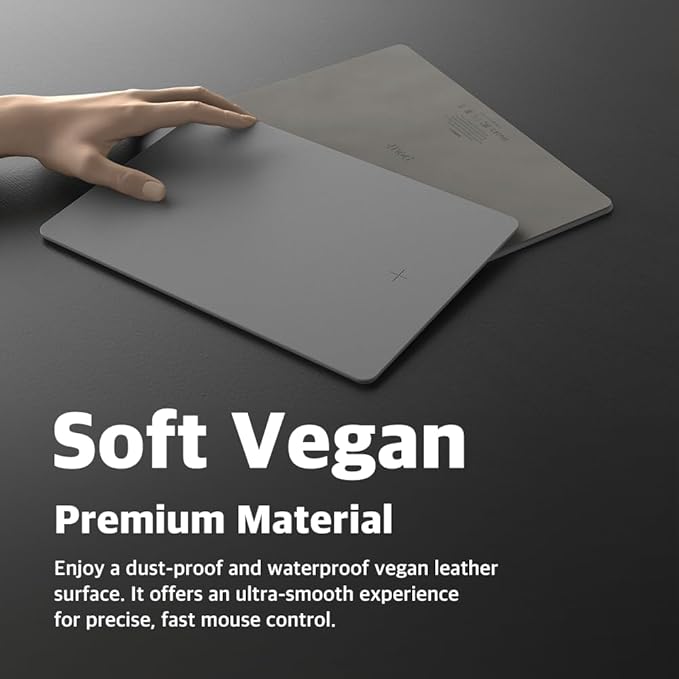 POUT H3 Wireless Charging Mouse Pad ??Qi-Enabled Fast Charger Built into Sleek Desk Mat, Compatible with Phones, Earbuds & More(Dust Gray)