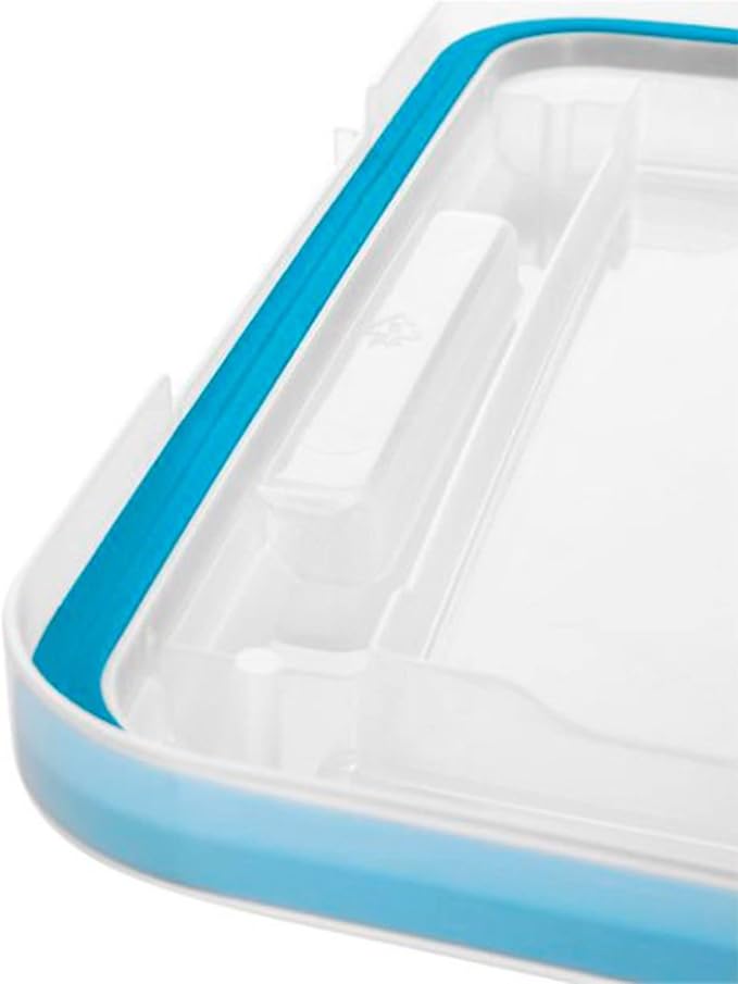 Sterilite 54 Qt Gasket Box, Stackable Storage Bin with Latching Lid and Tight Seal, Plastic Container to Organize Basement, Clear Base and Lid, 1-Pack