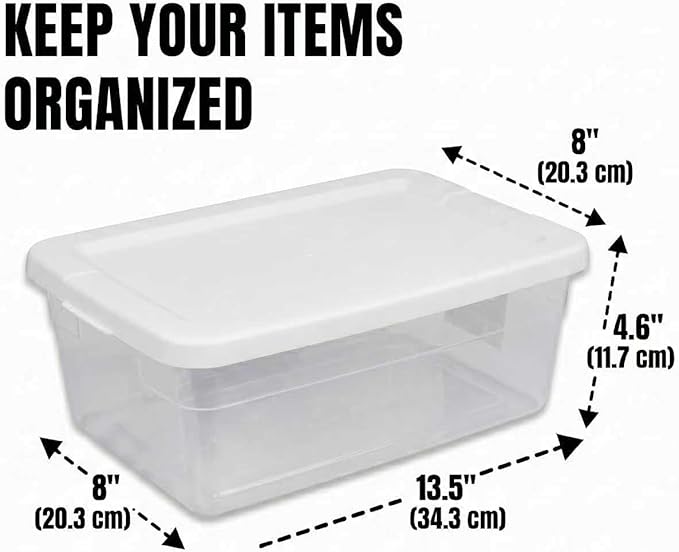10Pack Storage Bins with Lids, 6 QT Clear Plastic Box with Snap On Lids, Heavy Duty Stackable and Nestable Containers, BPAFree Durable See Through Organizing Solution for Home, Office, Closet