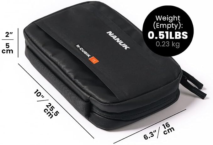 NANUK N-Cubik T1 Camera Bag Insert – Compact Water-Resistant Pouch – Shockproof Protective Camera Insert for Backpack – Perfect for Accessories & Gear (10” x 6.3” x 2”)