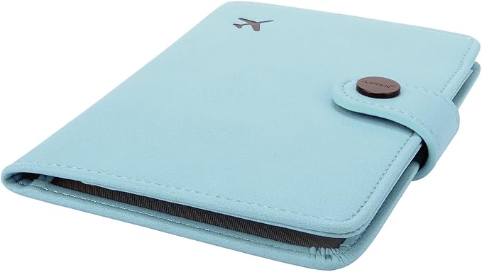 ZOPPEN Passport Holder Women, Passport Cover Travel Wallet Rfid Blocking Passport Wallet Cover Case Travel Essentials Document Organizer, Paradise Blue
