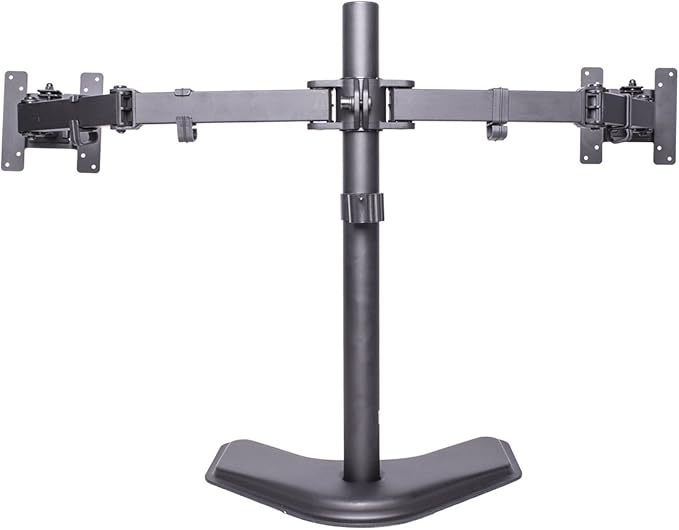 Dual LCD Free Standing Monitor Mount for Up to 24" Displays (LCD-6460B-ECO), Black