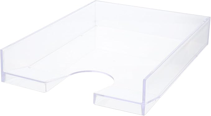 SECFOU Stackable Plastic File Storage Box A4 Paper Organizer Document Case Desktop Office Storage Holder for Home and School