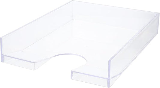 SECFOU Stackable Plastic File Storage Box A4 Paper Organizer Document Case Desktop Office Storage Holder for Home and School