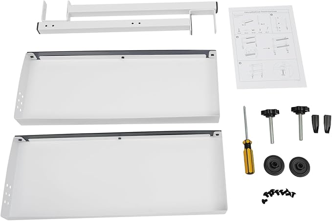 Clamp-On Desk Shelf, 2-Tier Desktop Bookshelf Desktop Supplies Storage Rack with Adjustable Storage Tray and Accessories 1.57in Heightened Guardrail for Office Study Game Room (White)
