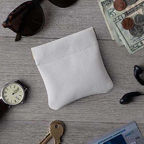 Nabob Leather Genuine Leather Squeeze Coin Purse, Coin Pouch Made IN U.S.A. Change Holder For Men/Woman Size 3.5 X 3.5