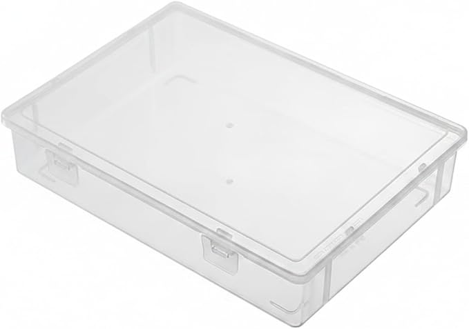 Document Storage Box, Clear PP Plastic File Organizer with Lid for A4 Papers, Stackable Desktop Bin for Office Desk (1 PC)