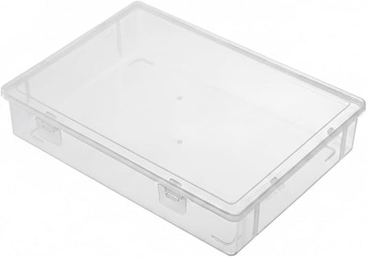Document Storage Box, Clear PP Plastic File Organizer with Lid for A4 Papers, Stackable Desktop Bin for Office Desk (1 PC)
