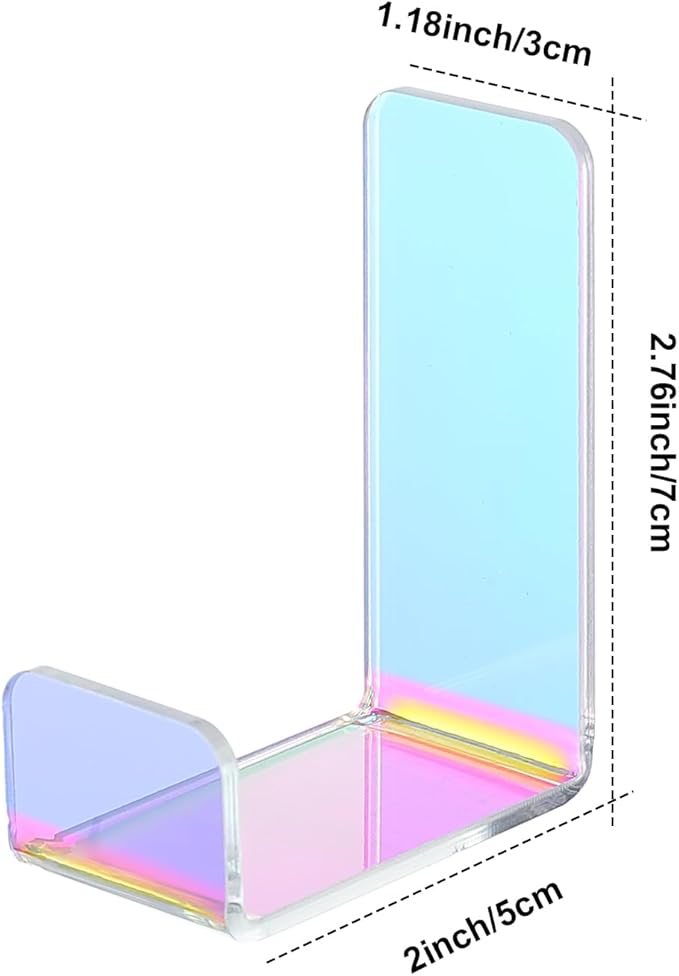 Weewooday 4 Pieces Headphone Hanger Holder Desk Adhesive Headphone Hook Wall Mount Headset Stand Acrylic Holder with Glues for General Purpose Game Earphone(Colorful)