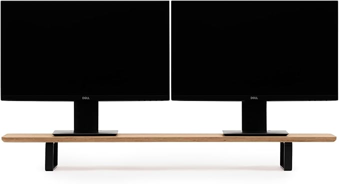 Oakywood Dual Monitor Stand - Handmade in EU - Natural Wood Monitor Stand Riser - Laptop Accessories ??220 lbs (100 kg) Capacity - 41.3"x9" (105x23 cm) ??100% Natural Oak Veneer