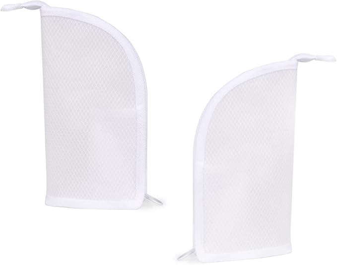 patu Standing Travel Toiletry Bag - Transparent Waterproof PVC Mesh Pouch with Triangle Design for Bathroom Essentials & Personal Care, 2 Packs, White