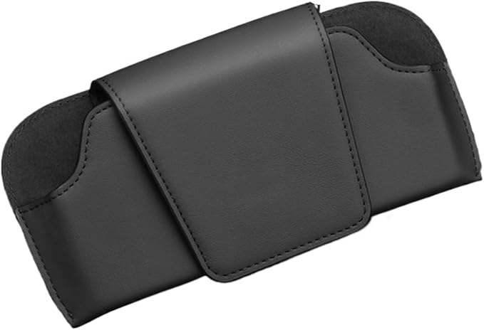 Car Glasses Case Universal Car Sun Visor Eyeglass Hanger Clip Leather Glasses Holder Magnetic Multi-Function Automobile Accessories Storage(A)