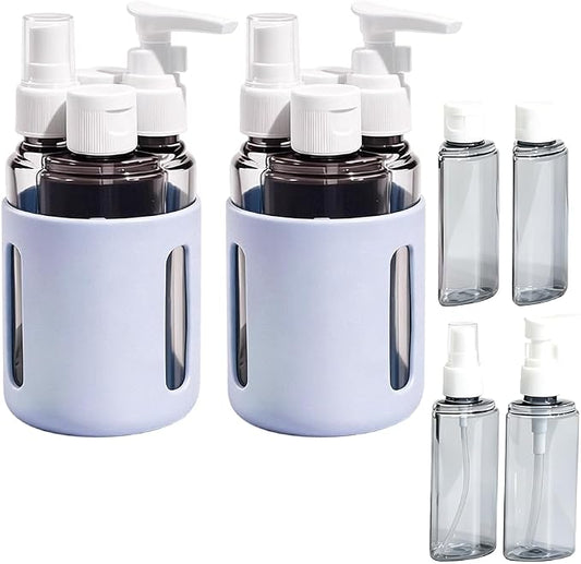 4 in 1 Travel Dispenser Bottles – 2026 New Leak Proof Portable Dispenser Bottle Set for Shampoo, Conditioner, Lotion & Cream, 4pcs 60ml Travel Dispensers for Vacation & Business (Set A)