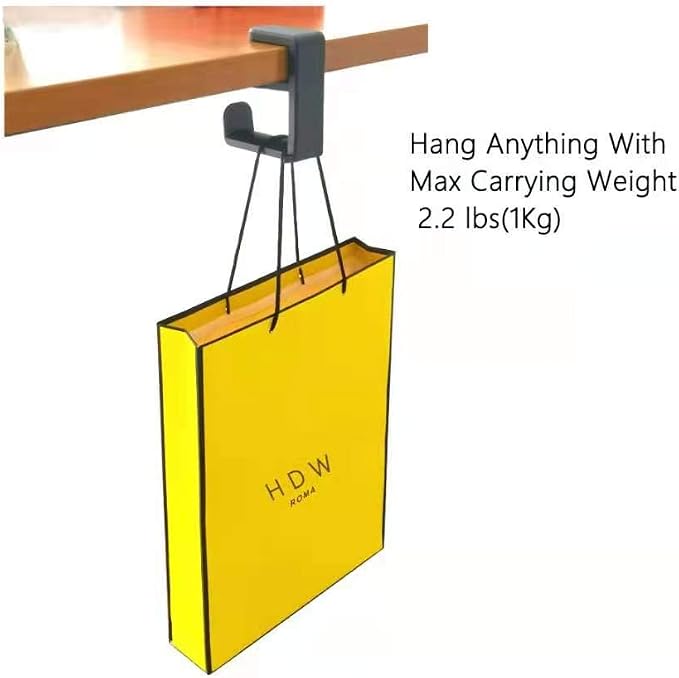 HDW Headphone Stand Holder Mount,Gaming Headset Hanger with Earphone Cable Clip Organizer,Under Desk Headphones Hook with Adjustable 360 Degree Rotation Clamp Black