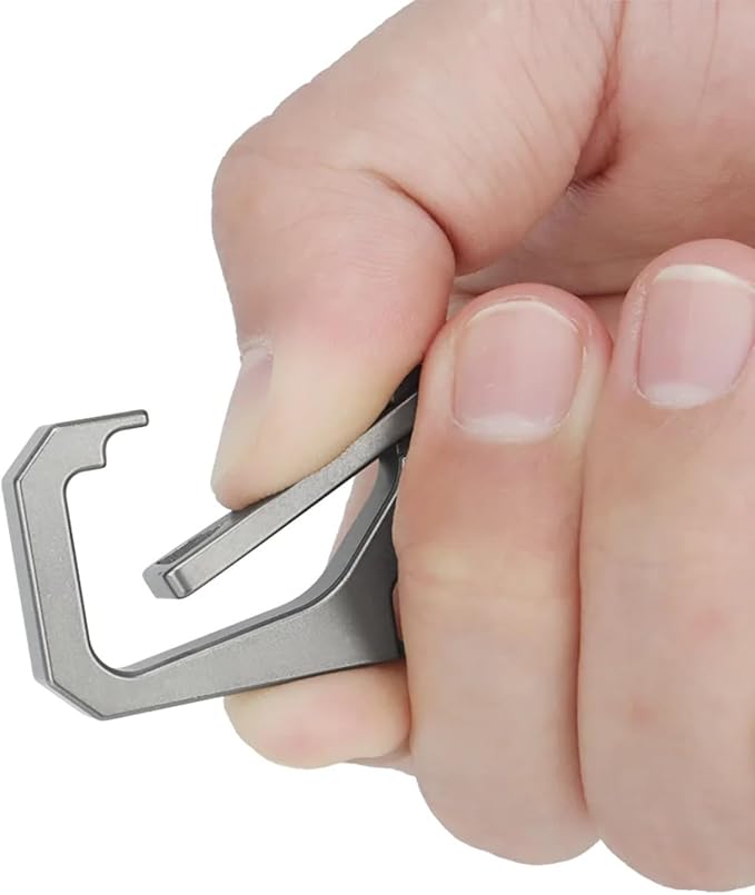 Titanium Carabiner Keychain for Men, Heavy Duty Key Ring Clip with Bottle Opener, EDC Multitool Holder for Keys Belt
