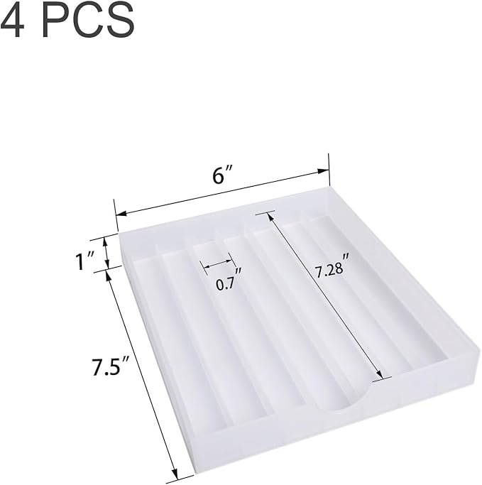 Desk Drawer Organizer, Pen Holder Tray Pen Storage with Fountain Pen, Pencil, Marker, Crayon, Chalk, Nail Art Tools for Office, Craft Room - 4Pack