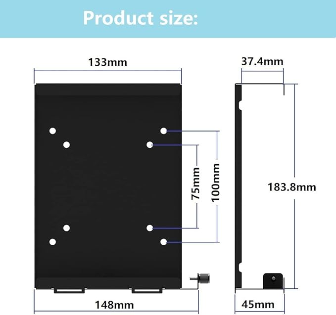 JINGCHENGMEI Wall Mount Compatible with Dell OptiPlex Micro Form Factor Case, VESA and Under Desk Available, Fits MFF 7070, 7060, 7050, 5070, 5060, 5050, 3040, 3046, 3050, 3060, 3070, 3080 and More