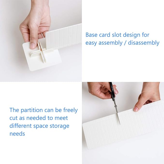 Poeland Drawer Divider Organizer DIY Plastic Grid Drawer Divider for Home Tidy Closet Stationary Makeup
