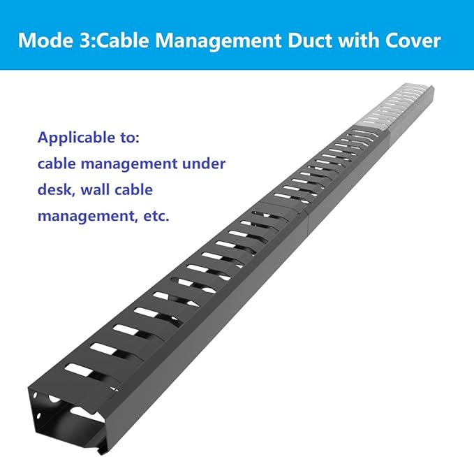Jingchengmei All Metal 1U 19 Inch Server Rack Wire Management System-Horizontal Rack Mount 12 Larger Slots Cable Manager (AHMMA1U12S, Black)