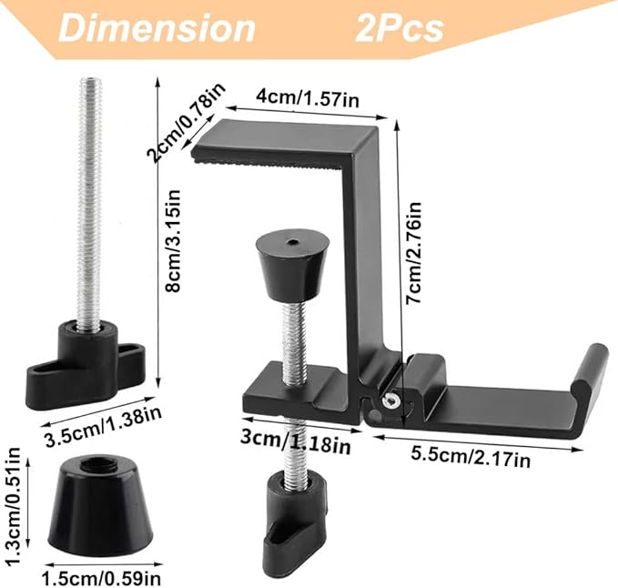 Foldable Headphone Stand Hanger Holder Under Desk Aluminum Alloy Headset Stand Fit for Gaming PC Accessories Universal Space Save Mount Clamp Hook Suitable for Xbox/PS4 Controller Office Computer Desk