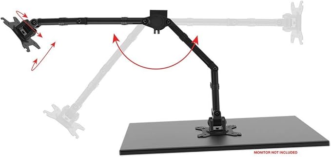 Monoprice Essential Dual Monitor Articulating Arm Desk Mount - for Displays 13in to 27in, VESA 75x75 to 100x100, Max Weight Capacity 17.6 Lbs Each Screen, Cable Management, Rotating, Black
