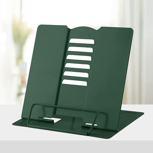 Honagu Metal Desk Book Holder, Adjustable Hands Free Holder for Cookbooks, Documents, Music Books, Textbooks, Tablets, Ipad (Military Green)