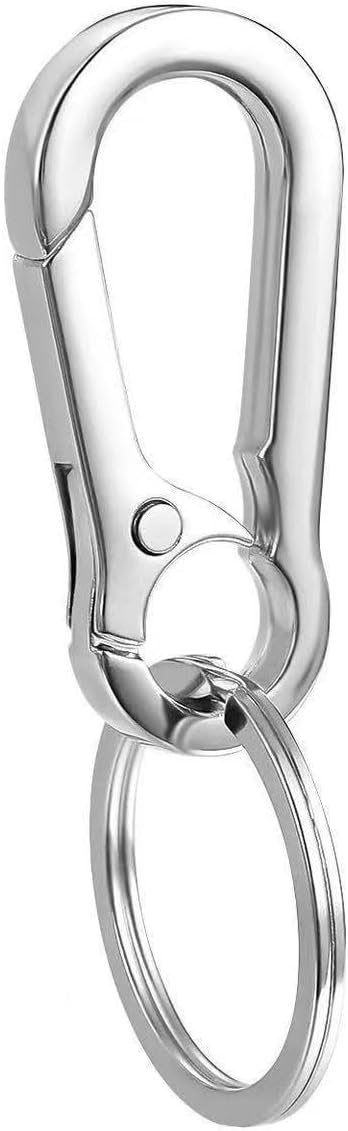 Metal Keychain Key Ring with Clip – Sleek Organizer for Car & Home – Purse Hook for Women & Men