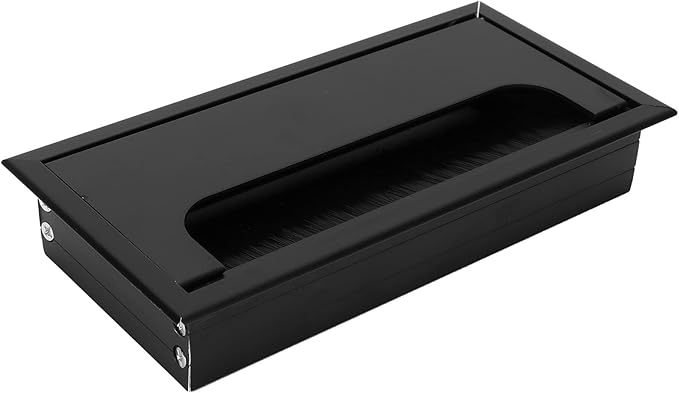 Eujgoov Cable Management Box, Aluminum Alloy Cord Organizer for Home Office School, Efficient Wire Tidy Grommet Cover Black Entertainment System PC, Ideal Desk Computer Grommets