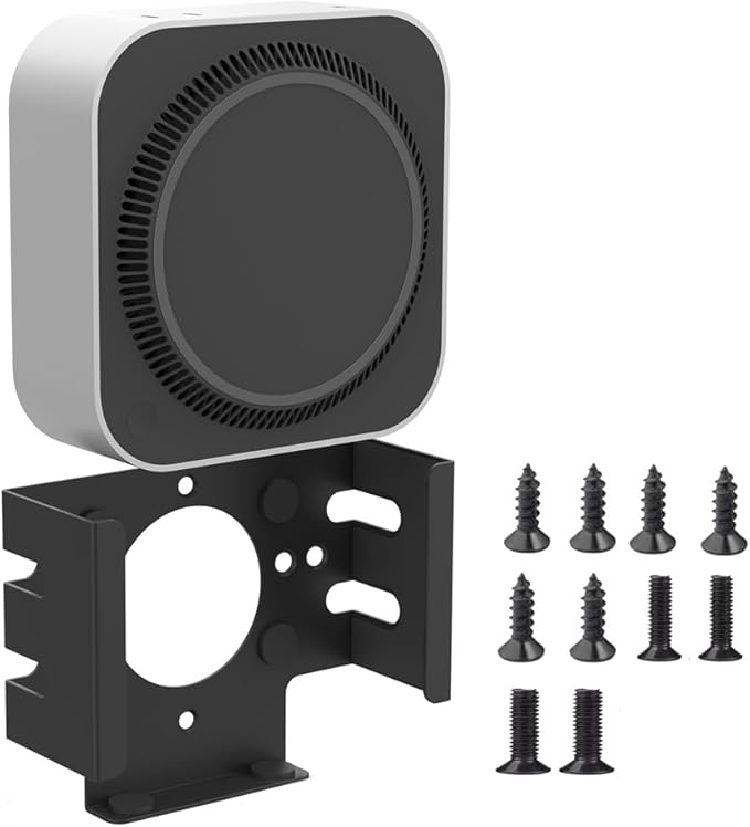 Under Desk Mount Metal Stand for Mac mini M4/M4 Pro 2024, Space Saving Storage Bracket Case Protector Holder with Screws for VESA Connection Bracket for Mini M4/M4 Pro Wall Mount