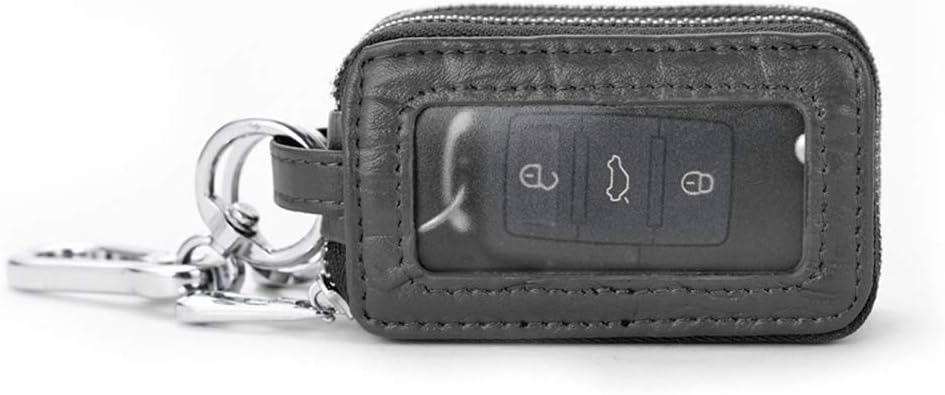BAKUN Two-Sides Mini Leather Car Key Case, Key Holder Key Organizer Wallet