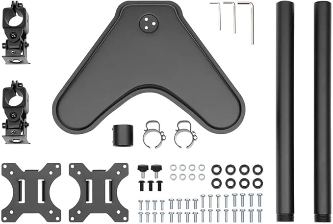 Monoprice Adjustable Tilting DUAL Desk Mount Bracket for LCD LED (Max 33Lbs, 10~23inch) - Black