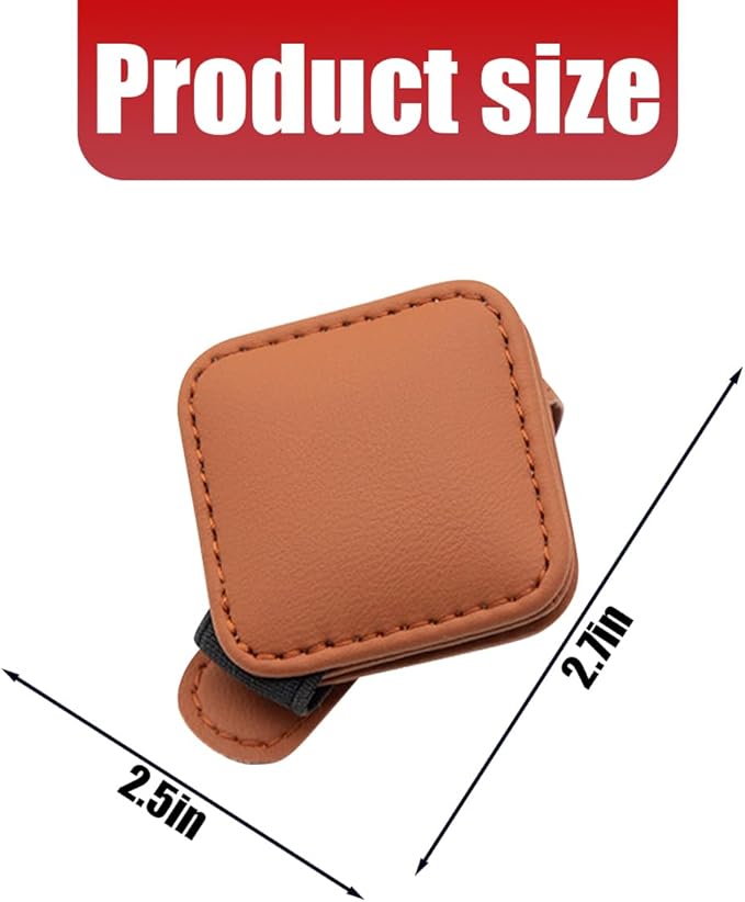 Sunglasses Holder for Car Visor, Magnetic Leather Vehicle Glasses Ticket Card Clip, Automotive Interior Eyeglass Hanger Organizer Accessories, Universal for SUV, Sedan, Truck (Orange)